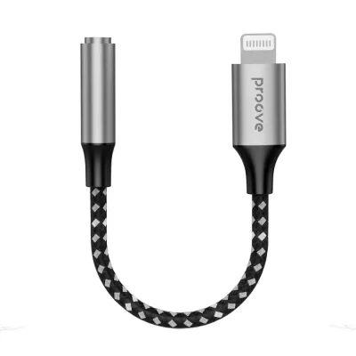 Перехідник Proove AUX SoundMesh 3.5mm(mini-jack) to Lightning, Gray, ACSM00005101