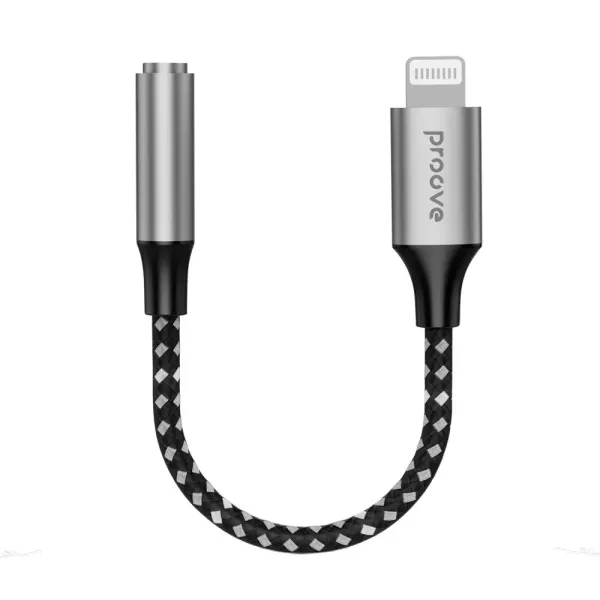 Перехідник Proove AUX SoundMesh 3.5mm(mini-jack) to Lightning, Gray, ACSM00005101