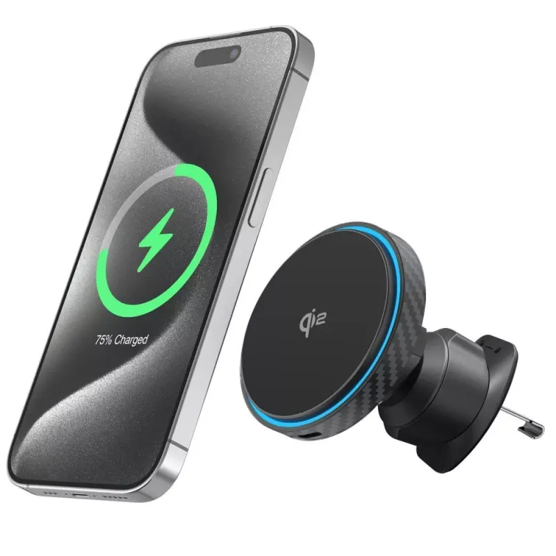 Автотримач з БЗП Proove Graphite Circle Qi2 15W