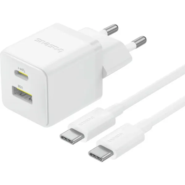Мережевий зарядний пристрій Baseus Palm Fast Charger 1C PD3.0 20W Type-C 3A + Кабель Type-C to Type-C 60W 20V/3A 1м