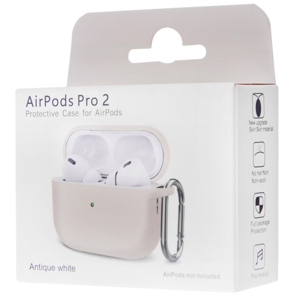 Чехол Silicone Case New для AirPods Pro 2 (Antique White)