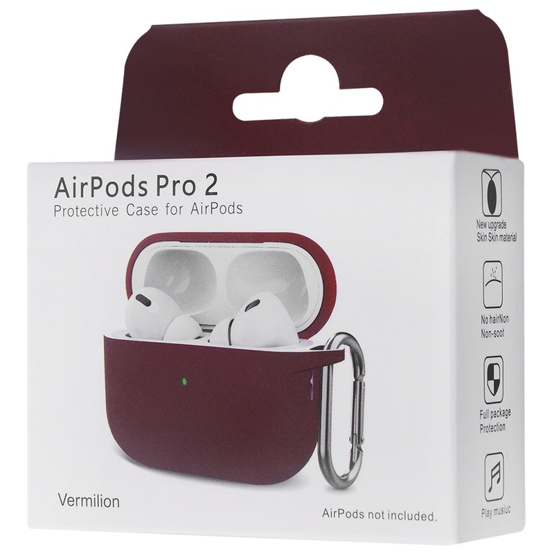 Чехол Silicone Case New для AirPods Pro 2 (бордовый)