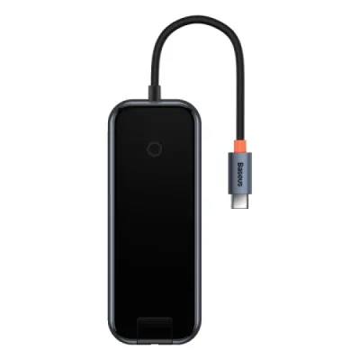 USB-хаб Baseus 5-в-1 AcmeJoy с 5 портами, адаптер Type-C к USB 3.0*2, USB 2.0*1, Type-C*1, RJ45, серый