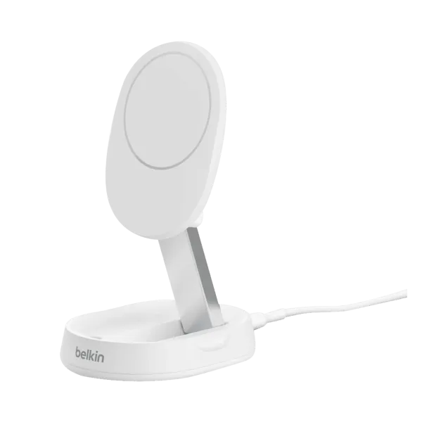 БЗП Belkin 15Вт Magnetic Stand Qi2, адаптер 20Вт USB-C White (WIA008VFWH)