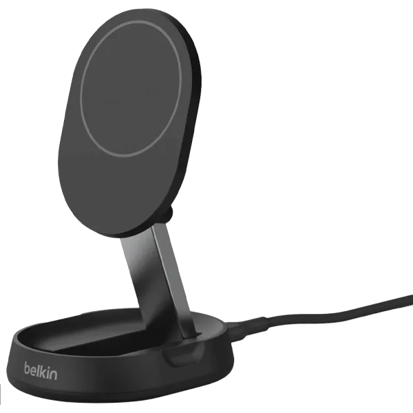 БЗП Belkin 15Вт Magnetic Stand Qi2, адаптер 20Вт USB-C, Black (WIA008VFBK)