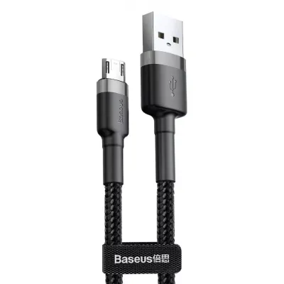 Кабель Baseus Cafule Micro USB 1.5A (2m), Gray/Black, CAMKLF-CG1
