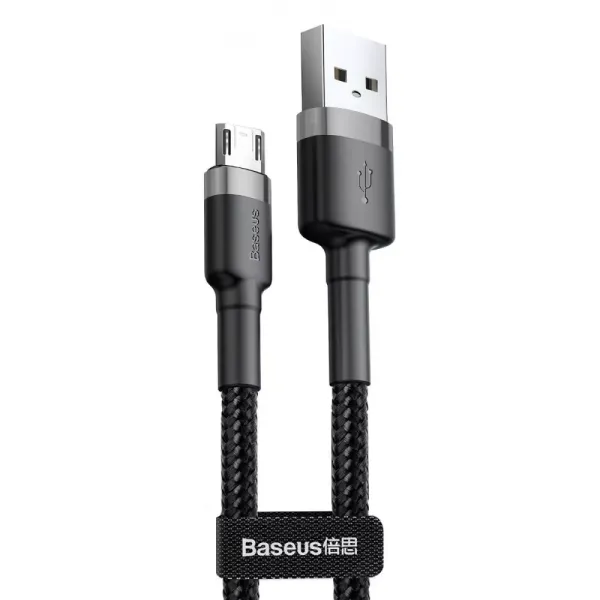 Кабель Baseus Cafule Micro USB 1.5A (2m), Gray/Black, CAMKLF-CG1