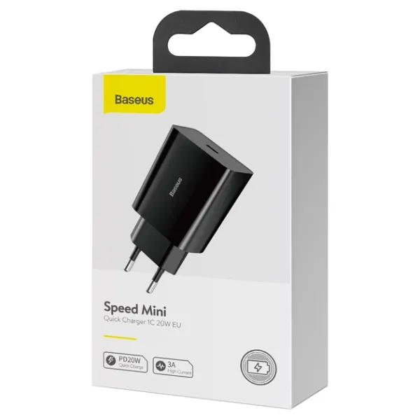 Зарядное устройство Baseus Speed Mini Quick Charger 1C PD3.0 20 Вт Type-C 3А