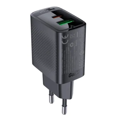 Зарядний пристрій ACEFAST A78 PD20W GaN (USB-A+USB-C) charger Black