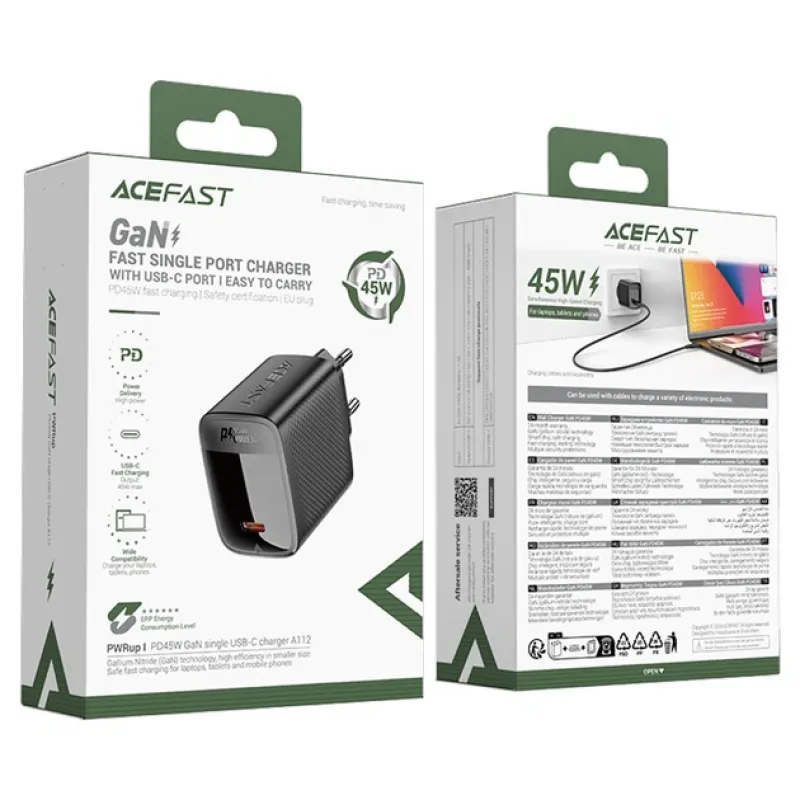 Зарядний пристрій ACEFAST A112 PD45W GaN single USB-C charger