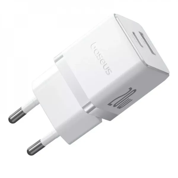МЗП Baseus Palm Fast Charger 20W + Кабель Type-C to Type-C 60W White
