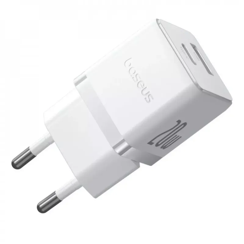 МЗП Baseus Palm Fast Charger 20W + Кабель Type-C to Type-C 60W White