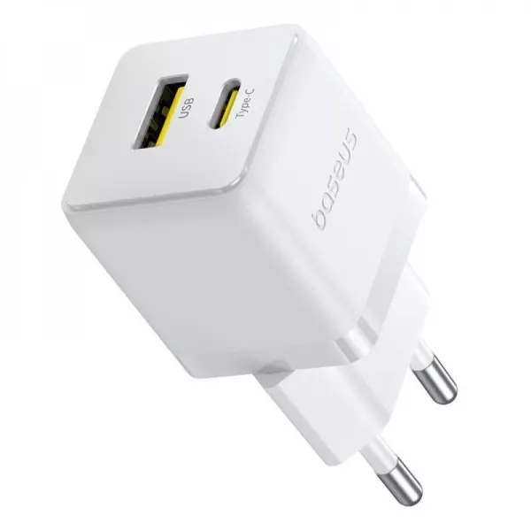 МЗП Baseus Palm Fast Charger 20W + Кабель Type-C to Type-C 60W White