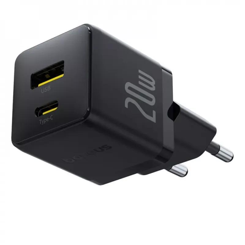 МЗП Baseus Palm Fast Charger 20W + Кабель Type-C to Type-C 60W Black