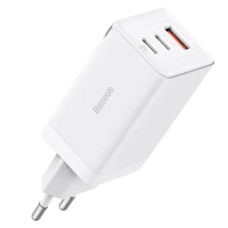 Зарядное устройство Baseus GaN5 Pro 65 Вт PD3.0+QC4.0, 2 разъема Type-C + USB, кабель 1 м, Type-C — Type-C, 100 Вт