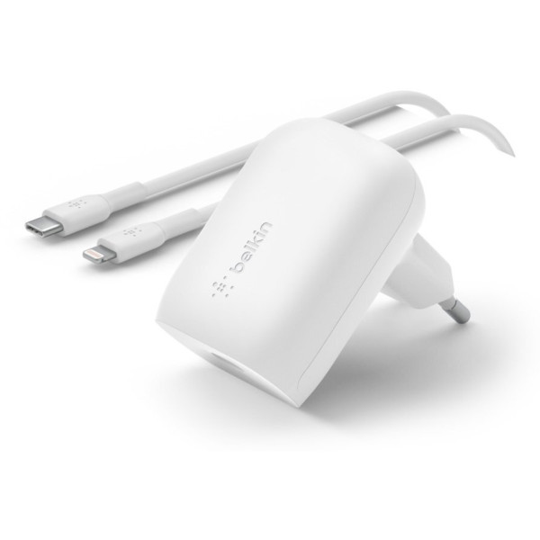 Зарядний пристрій мережевий Belkin Home Charger 30W USB-С - Lightning 1m (WCA005VF1MWH-B5)