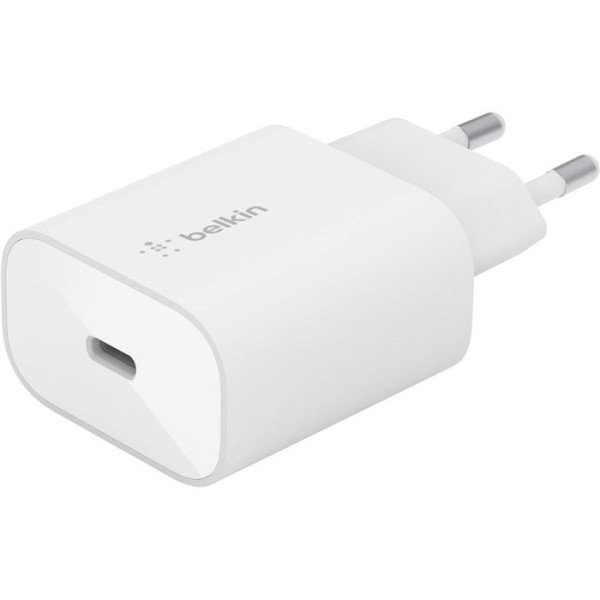 Сетевое зарядное устройство Belkin USB-C 25 Вт PD PPS + кабель USB-C–Lightning 1 м (WCA004VF1MWH-B5)