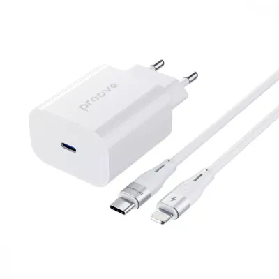 МЗП Proove Rapid 20W (Type-C) + Кабель Type-C to Lightning, White (WCRP20012102)