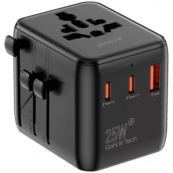 Універсальний адаптер Proove Trip 25W , Black (TATL25310001)