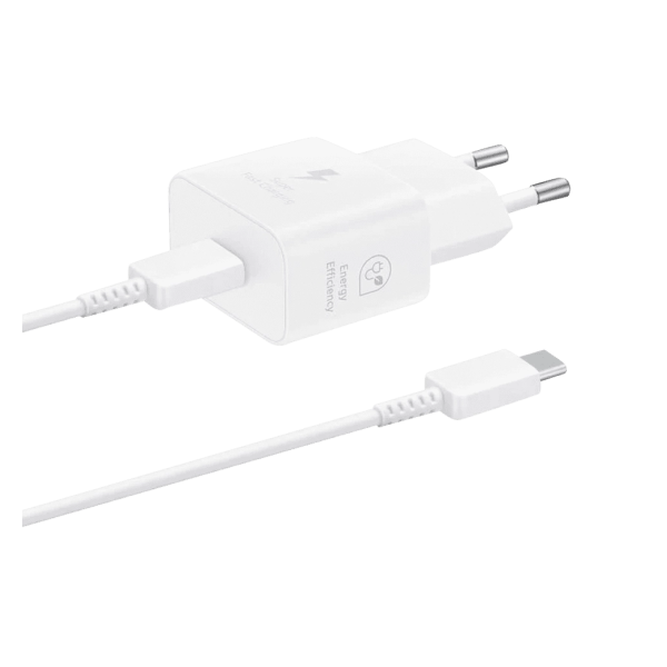 Зарядний пристрій мережевий Samsung 25Вт USB-С, кабель USB-C > USB-C, 1м, White (EP-T2510XWEGEU)
