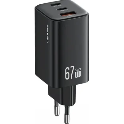 Мережевий зарядний пристрій Usams CC265 GaN 67W Black