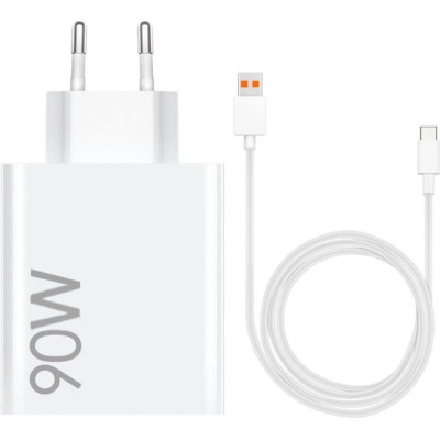 Зарядное устройство Xiaomi 90W HyperCharge Combo (Type-A) (BHR07ZBEU) + кабель USB-C