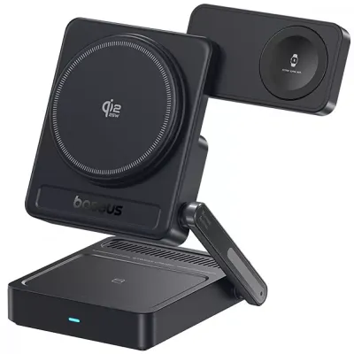 Беспроводной ЗУ Baseus PicoGo AF21 3-in-1 Qi2.2 35W (With cable Type-C to Type-C 1m + Power Adapter 45W)
