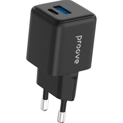 Зарядний пристрій Proove Pocket GaN Plus 25W USB-C/USB-A Black (WCPG25111201)