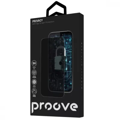 Защитное стекло для смартфона Proove Privacy iPhone 17 Pro, черное (PGPPRI17P001)