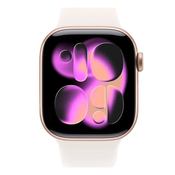 Apple Watch Series 11 GPS 46mm Rose Gold Aluminium Case with Light Blush Sport Band - M/L (MEV74)