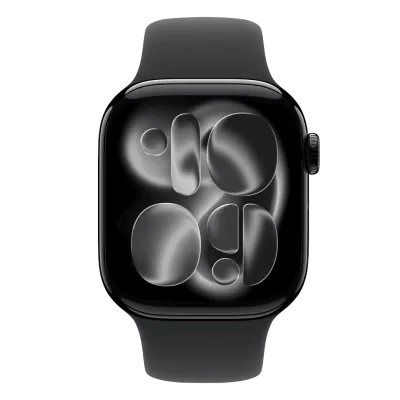 Apple Watch Series 11 GPS 46mm Jet Black Aluminium Case with Black Sport Band - M/L (MEUX4)