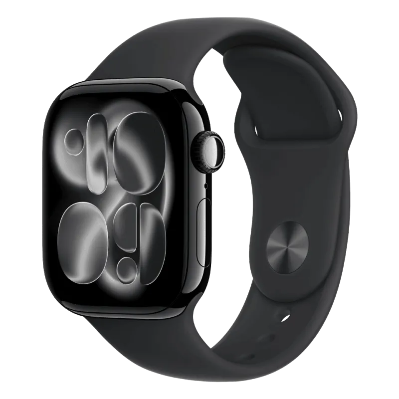 Apple Watch Series 11 GPS 46mm Jet Black Aluminium Case with Black Sport Band - M/L (MEUX4)