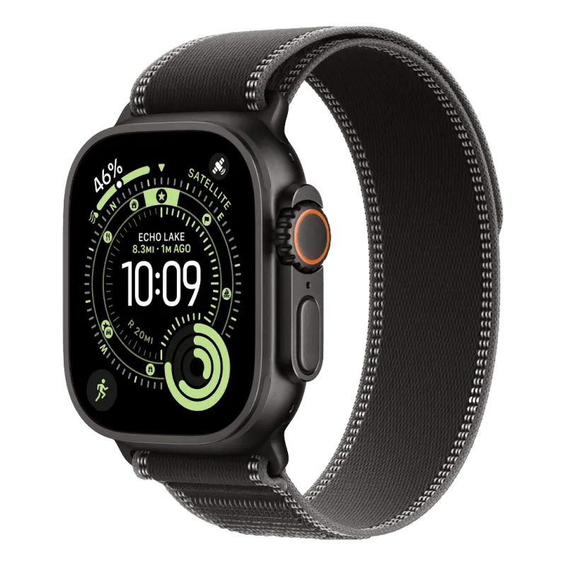 Apple Watch Ultra 3 GPS + Cellular 49mm Black Titanium Case with Black/Charcoal Trail Loop - M/L (MF1H4)
