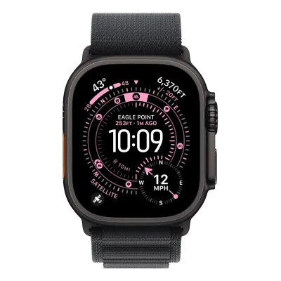 Apple Watch Ultra 3 GPS + Cellular 49mm Black Titanium Case with Black Alpine Loop - Large (MF0X4)