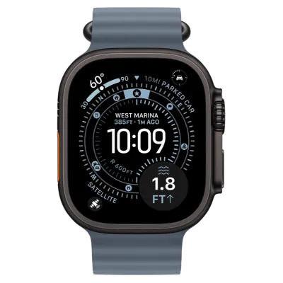 Apple Watch Ultra 3 GPS + Cellular 49mm Black Titanium Case with Anchor Blue Ocean Band (MF254+MGCJ4)