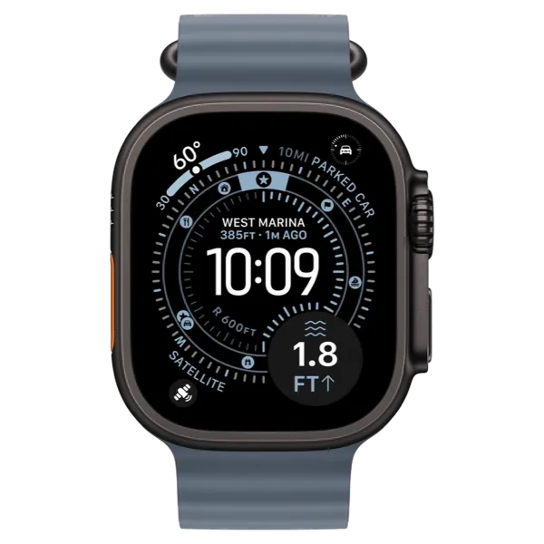Apple Watch Ultra 3 GPS + Cellular 49mm Black Titanium Case with Anchor Blue Ocean Band (MF254+MGCJ4)