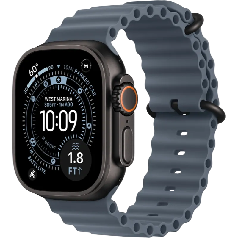 Apple Watch Ultra 3 GPS + Cellular 49mm Black Titanium Case with Anchor Blue Ocean Band (MF254+MGCJ4)