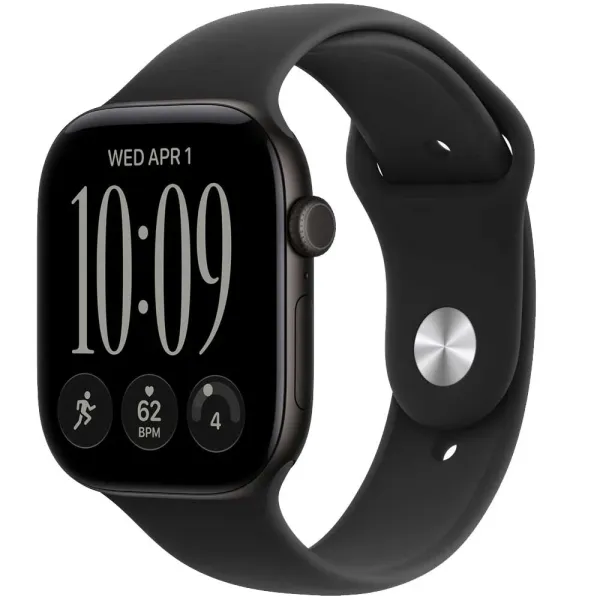 Apple Watch Series 12 GPS 42mm Black Aluminium Case with Black Sport Band - M/L (MJEC4RK/A)