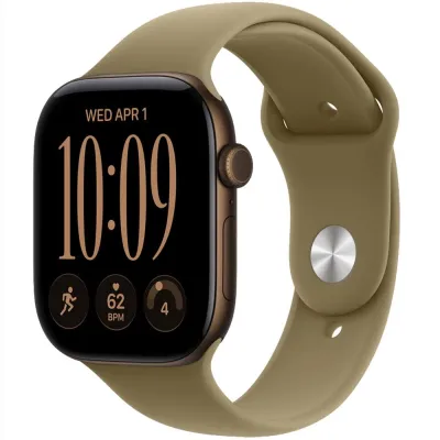 Apple Watch Series 12 GPS 46mm Dark Bronze Aluminium Case with Olive Sport Band - S/M (MJEQ4RK/A)
