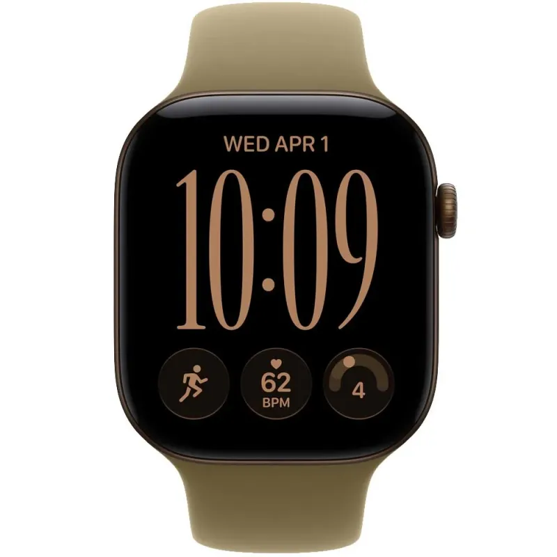 Apple Watch Series 12 GPS 46mm Dark Bronze Aluminium Case with Olive Sport Band - S/M (MJEQ4RK/A)