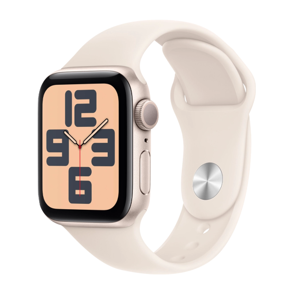 Apple Watch SE 2 2024, 40 мм, корпус из алюминия цвета «Starlight» с ремешком Starlight Sport размера S/M (MXEF3)