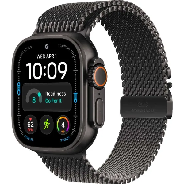 Apple Watch Ultra 4 GPS+LTE 49mm Black Titanium Case with Black Titanium Milanese Loop - M (MJAV4QI/A)