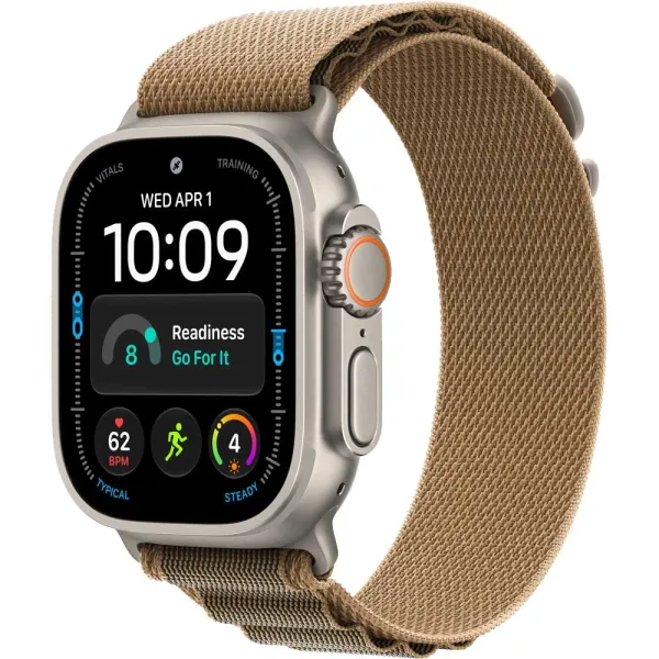 Apple Watch Ultra 4 GPS + Cellular 49mm Natural Titanium Case with Desert Alpine Loop - M (MJAF4QI/A)