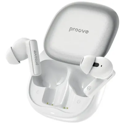 Навушники вкладиші бездротові TWS Proove NoLimit TWS with Hybrid ANC (APP) White/Silver (TWNL0001AP26)