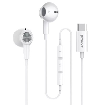 Наушники прокладочные вкладыши Proove Echo (Type-C) White (ECWE00000202)