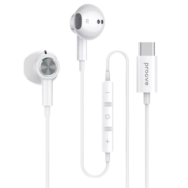 Наушники прокладочные вкладыши Proove Echo (Type-C) White (ECWE00000202)