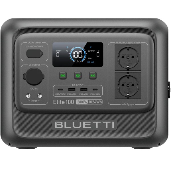 Зарядна станція Bluetti Elite 100 V2, 1800 Вт, 1024 Вт*год