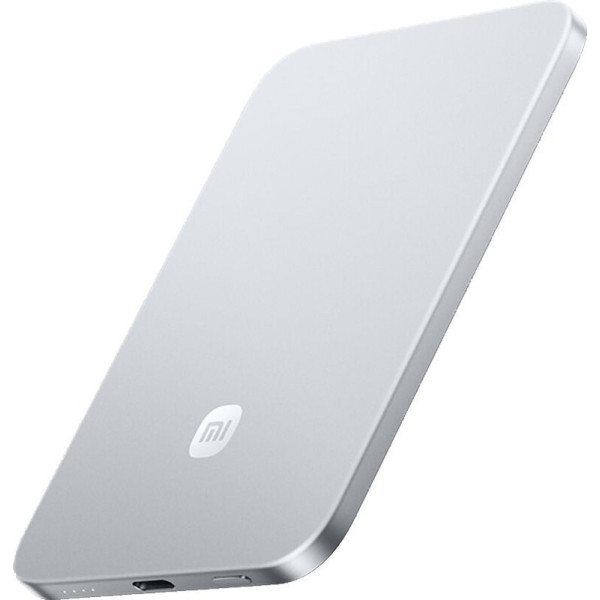 Портативный аккумулятор Xiaomi UltraThin Magnetic 5000 мАч 15 Вт с магнитной беспроводной зарядкой, серебристый (BHR08Z2GL)