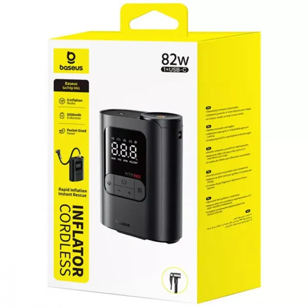 Автомобильный насос Baseus GoTrip VA1 Super Mini 80W 5000mAh