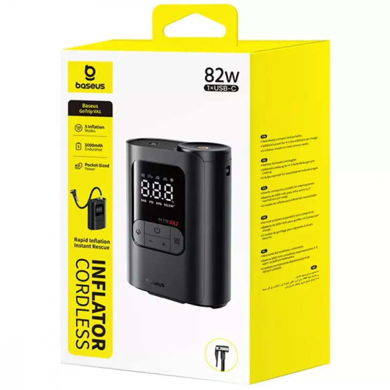 Автомобильный насос Baseus GoTrip VA1 Super Mini 80W 5000mAh